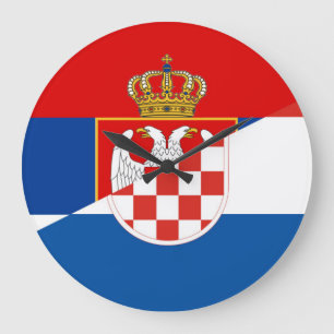 serbia croatia flag country half symbol grote klok