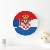 serbia croatia flag country half symbol grote klok (Huis)