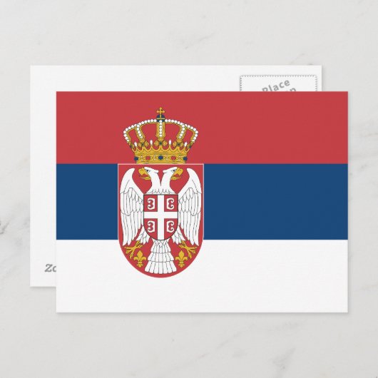 Serbia Flag Briefkaart (Voorkant / Achterkant)