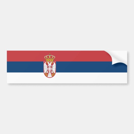 Serbia Flag Bumpersticker (Voorkant)