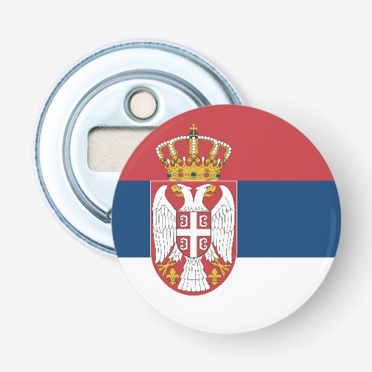 Serbia Flag Button Flesopener (Voorkant)