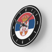 Serbia Flag Elegant Ronde Klok (Hoek)