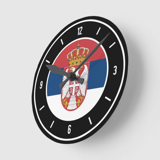 Serbia Flag Elegant Ronde Klok (Hoek)