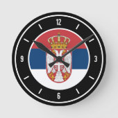 Serbia Flag Elegant Ronde Klok (Voorkant)