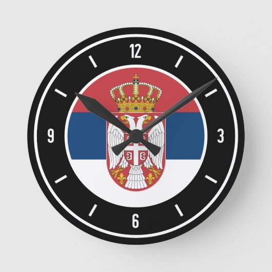 Serbia Flag Elegant Ronde Klok (Voorkant)