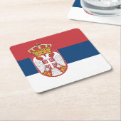 Serbia Flag Kartonnen Onderzetters (Schuin)