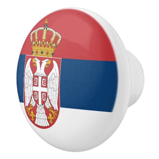 Serbia Flag Keramische Knop (Rechts)