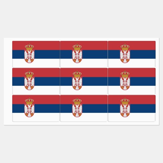 Serbia Flag Labels (Vel)