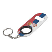Serbia Flag Mini Flessenopener (Voorkant Gekanteld)