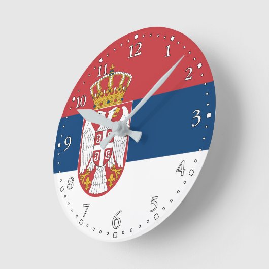 Serbia Flag Ronde Klok (Hoek)