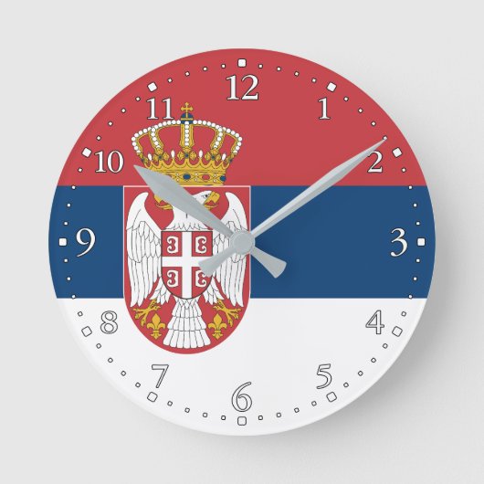 Serbia Flag Ronde Klok (Voorkant)
