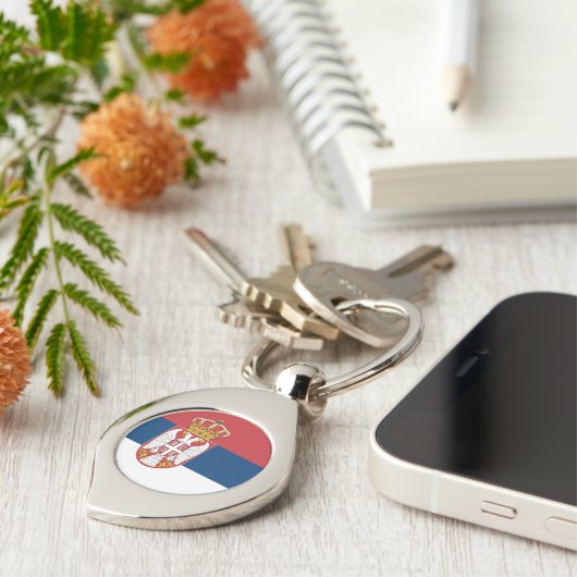 Serbia Flag Sleutelhanger (Zijkant)