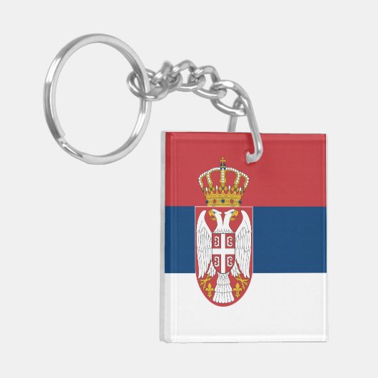 Serbia Flag Sleutelhanger (Voorkant Links)