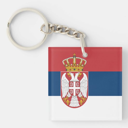 Serbia Flag Sleutelhanger (Voorkant)