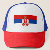 SERBIA FLAG  TRUCKER HAT TRUCKER PET (Voorkant)