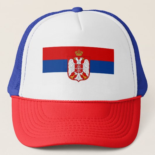 SERBIA FLAG  TRUCKER HAT TRUCKER PET (Voorkant)