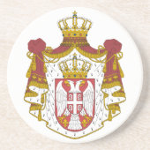Serbian Coat Arms Zandsteen Onderzetter (Voorkant)