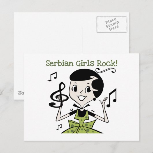 Serbian Girls Rock Briefkaart (Voorkant / Achterkant)