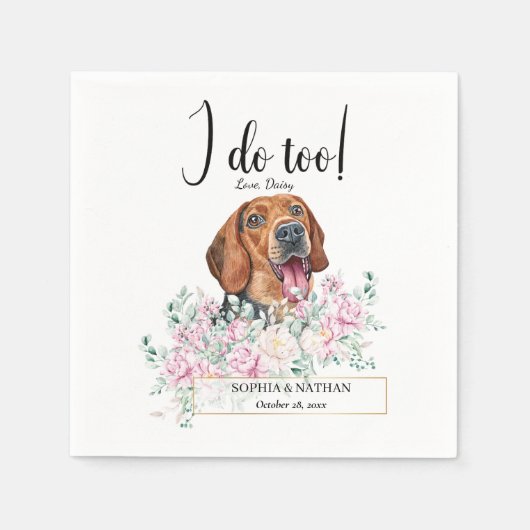 Serbian Hound Dog Wedding Cocktail Napkins Servet (Voorkant)