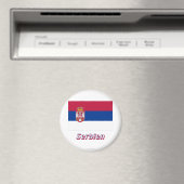 Serbien Flagge mit Namen Magneet (Insitu (Vaatwasser))