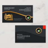 Sereed Gold Wave Dynamic Modern Builder Architect Visitekaartje (Voorkant / Achterkant)