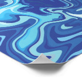 Sereen Abstract in blauwe tinten Poster (Hoek)