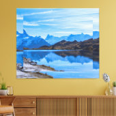 Sereen berglandschap met stromende rivier canvas afdruk (Insitu (Woonkamer))