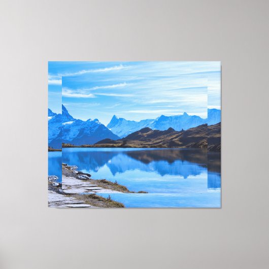 Sereen berglandschap met stromende rivier canvas afdruk (Voorkant)