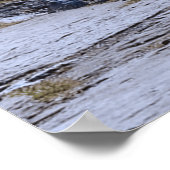 Sereen berglandschap met stromende rivier poster (Hoek)