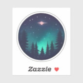 Sereen bos onder een kosmische gloed sticker (Vel)