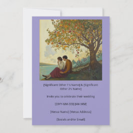 Sereen echtpaar plant hun bruiloft kaart