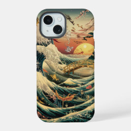 Sereen en droom als Japanse kunst telefoon geval iPhone 15 Case