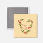 Sereen groenblijvend ontwerp voor herfstliefhebber magneet (Voorkant / Achterkant)