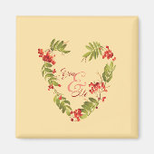 Sereen groenblijvend ontwerp voor herfstliefhebber magneet (Voorkant)