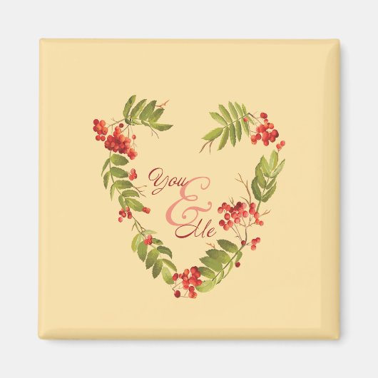 Sereen groenblijvend ontwerp voor herfstliefhebber magneet (Voorkant)