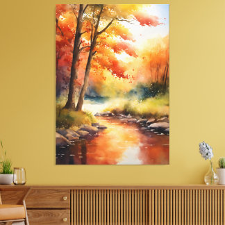 Sereen herfstlandschap canvas afdruk