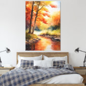 Sereen herfstlandschap canvas afdruk (Insitu (Slaapkamer))