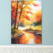Sereen herfstlandschap canvas afdruk (Insitu (Houten vloer))