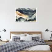 Sereen Japans berglandschap Canvas Afdruk (Insitu (Slaapkamer))
