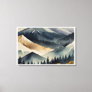 Sereen Japans berglandschap Canvas Afdruk