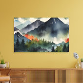 Sereen Japans berglandschap Canvas Afdruk (Insitu (Woonkamer))