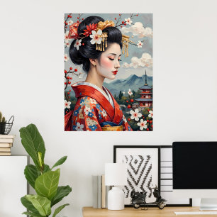 Sereen Japans portret Poster