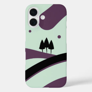 Sereen landschap: een minimalistische scène iPhone 16 hoesje
