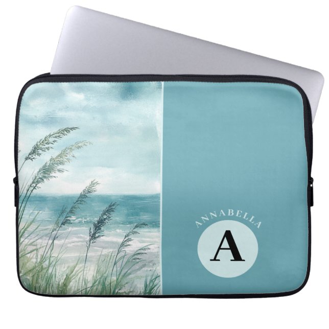 Sereen meerlandschap laptop sleeve (Voorkant)