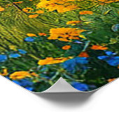 Sereen Schilderachtig meerlandschap met gele Herfs Poster (Hoek)