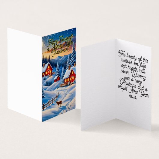 Sereen winterlandschap kaart (Binnen en buitenkant)