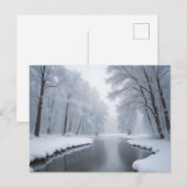Sereen winterlandschap met besneeuwde bomen briefkaart (Voorkant / Achterkant)