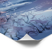 Sereen winterlandschap met besneeuwde bomen perfect poster (Hoek)