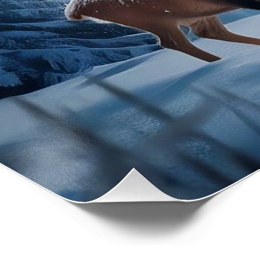 Sereen winterlandschap met gloeiende kerst perfect poster (Hoek)