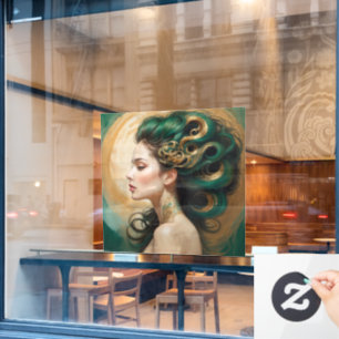 “Serelith” - Krullen van Hemels Jade Raamsticker